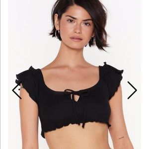 Nasty gal turn a blind eye ruffle crop top